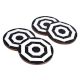 Wood And Resin Black and White Geometrical DesignÂ In Set Of 4